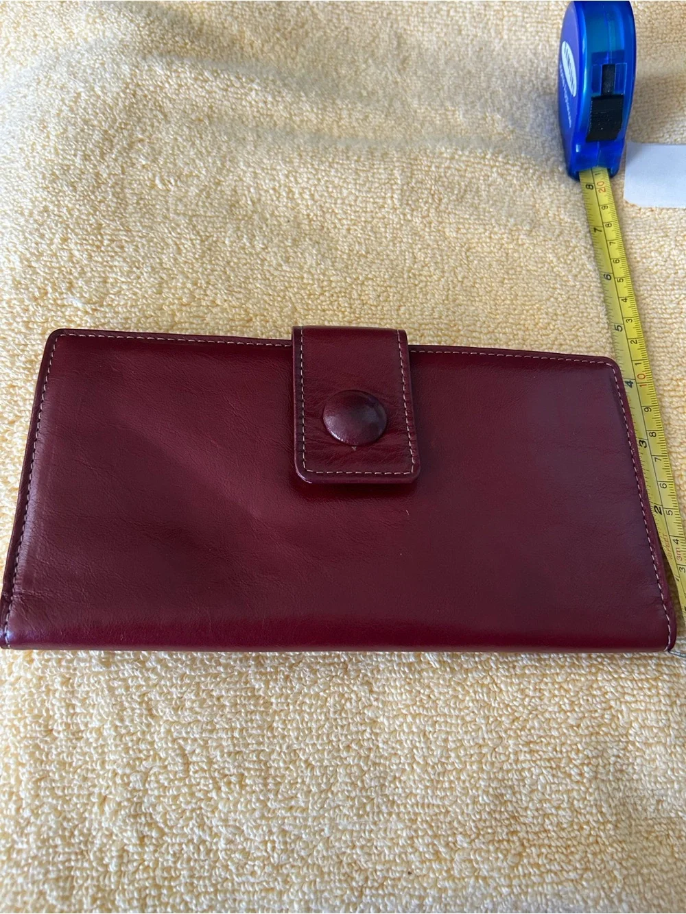 NWT Clarks Deep Wine Leather Tab Wallet